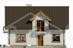 Proiect casa parter cu mansarda, 3 dormitoare